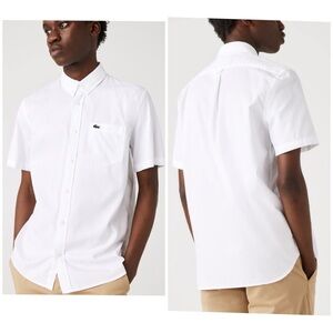 Lacoste White Casual Button Down Shirt Classic Design Sz 44